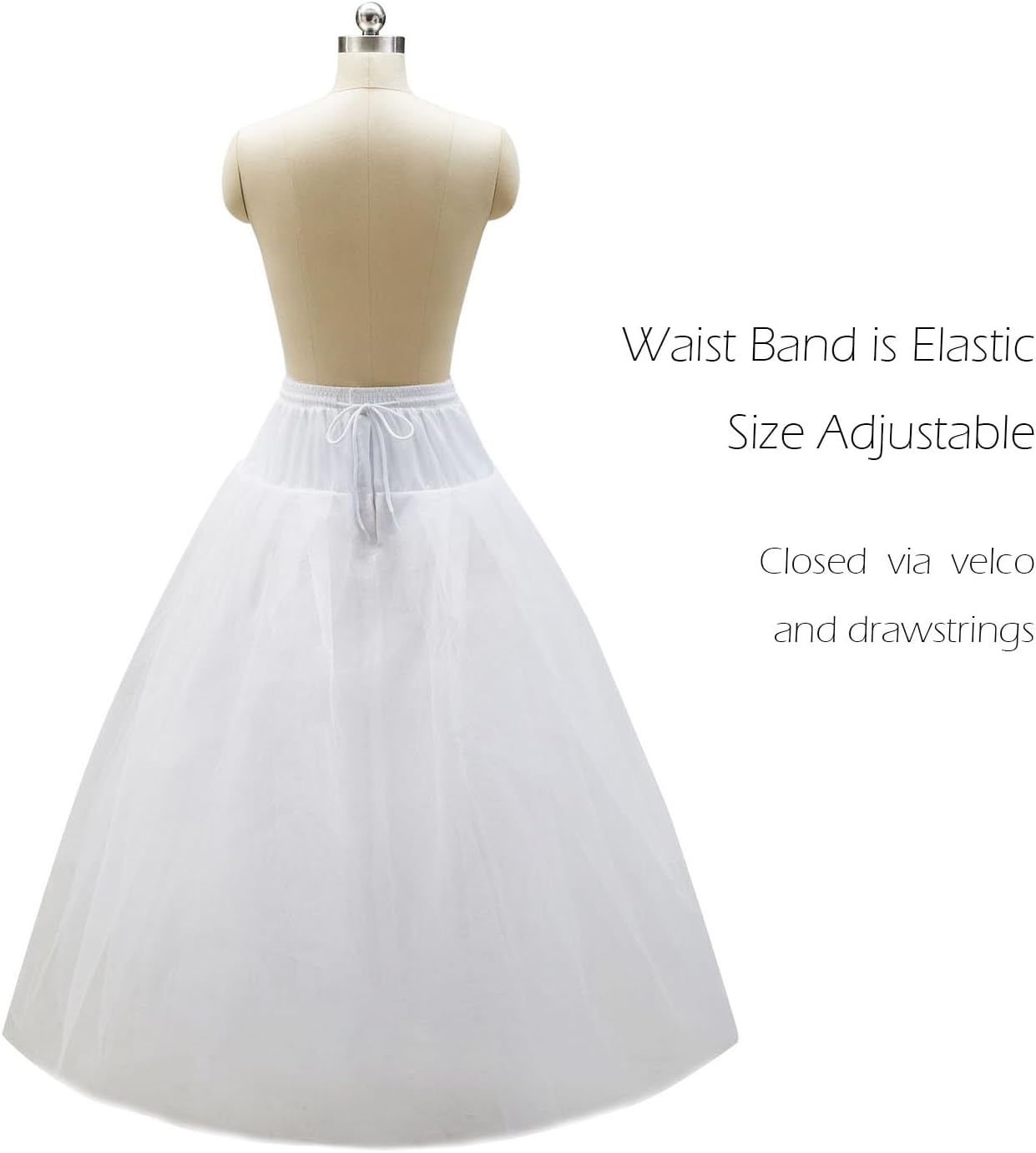 A-line Hoopless Petticoat Crinoline Underskirt Slips for Wedding Dress PPT026 - Image 5