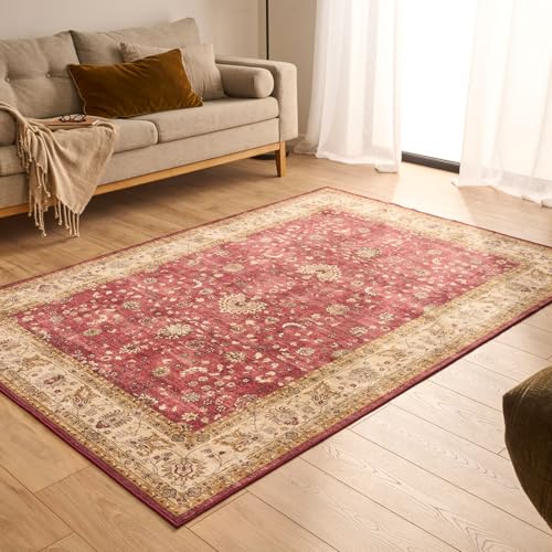 Nazar Tapis Ottoman Salon Doux Vintage, Confortable et Moelleux, Poils Court Extra Doux, Antidérapant, Lavable en Machine