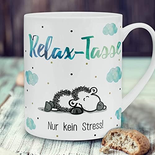 Sheepworld 45755 XL-Tasse mit sheepworld-Motiv "Relax-Tasse - Nur kein Stress"