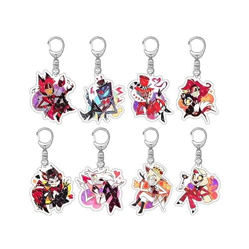 [プタロミ] ハズビンホテル アラスター グッズ キーホルダー 11個セット アクリル製 バッグ掛け 飾り 装飾品 可愛い 軽量 おしゃれ 個性的 コスプレ 小物 ハロウィン 可愛い アニメ ペンシス コレクションし 記念品 [並行輸入品]（Amazon）