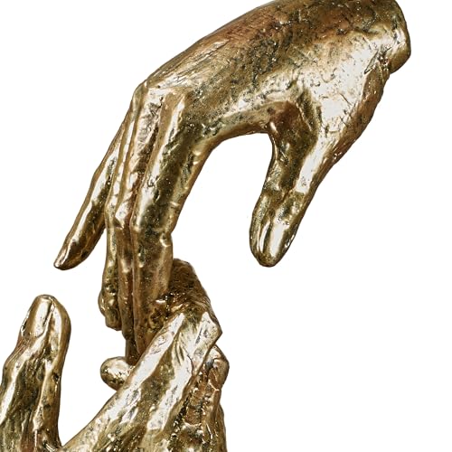 Escultura de manos amorosas dorada de resina, 11.5 in alto miniatura 4