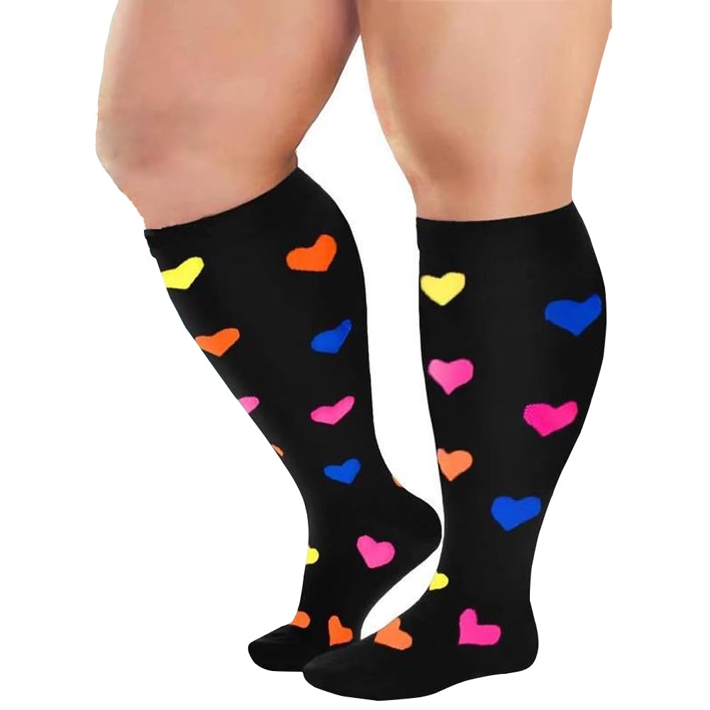 2XL-4XL Calze Compressione,Calze a Compressione da Donna,Calze a Compressione,Calzini sportivi,Calzini di compressione al ginocchio