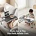 BUYIFY Folding Lap Desk, 23 Inch Portable Wood Black Laptop Bed Desk Lap Desk with Cup Holder, for Working Reading Writing, Eating, Watching Movies for Bed Sofa Couch Floor
