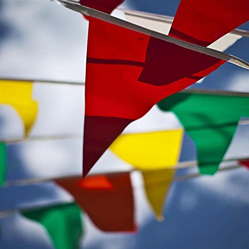 Topeedy 200M Multicolor Bunting Banner,300pcs Large Size Colorful Pennants Perfect for VE Day 80th Anniversary Decoration or Birthday Party Weddings Indoor & Outdoor Use