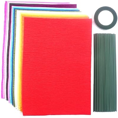 Star Brand Packing Crepe Paper Rolls,Wide Creped Paper Streamer,for Crepe Paper Flowers,Gift Wrapping,Floral Artwork,Assorted Color Florist Crepe Tissue Sheets