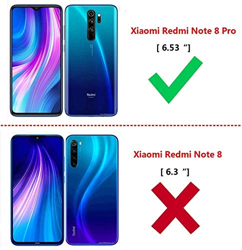 Coque Xiaomi Redmi Note 8 Pro avec Verre TrempéProtection Écran 360° Rotation Anneau Magnétique [Lot de 2] Armure TPU Si