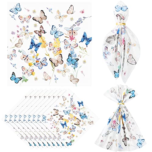 12 Pcs Vintage Butterfly Cloth Napkins Butterflies And Flowers Napkins 20'' X 20'' Washable Dinner Napkins Tea Party Napkins For Kitchen Party Wedding Restaurant Indoor Outdoor Spring Summer #TOP7