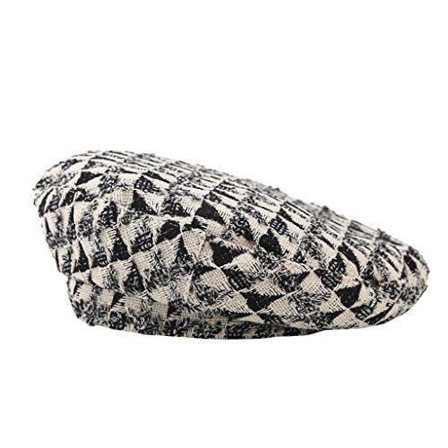 Iusun Women Winter Warm Print Berets Hat Korean Painter Newsboy Baggy Headgear Vintage Fashion Slouchy Caps