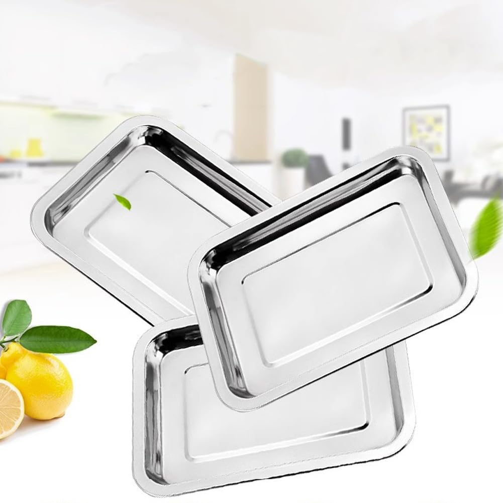 Bandeja de horno de acero inoxidable de 60 x 40 x 4,8 cm, antiadherente, fácil de limpiar, duradera, para hornear galletas, asar y cocinar, perfecta para chefs caseros.