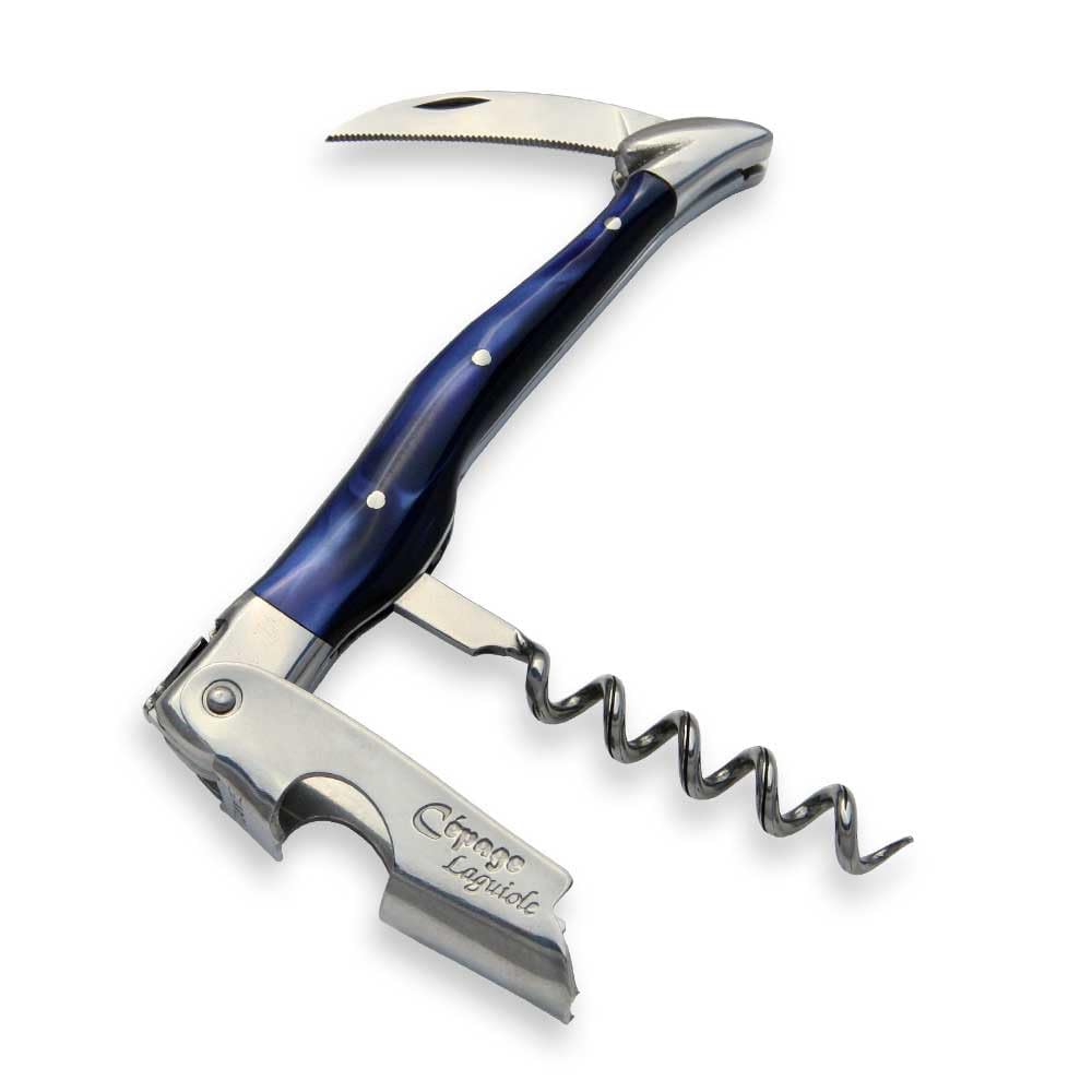 Sommelier laguiole manche en acryliques bleu anthracite