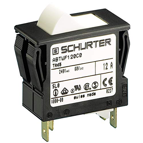 SCHURTER 4430.1563 .250 Quick-ON, 16 AMP, 2 Pole, Rocker Actuator, TA45 Thermal Circuit Breaker