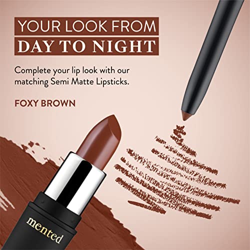 Mented Cosmetics Foxy Brown Lip Liner Pencil, Waterproof Lip Liner Brown Lip Pencil, Natural Lip Liner Dark Lip Liner Vegan Cruelty-Free Makeup, Matte Lip Liners For Women #TOP5