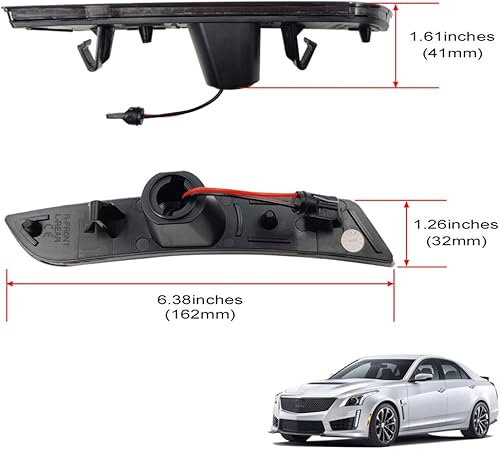 Miniatura 8 de CTSATS - Lámparas LED ámbar de repuesto para Cadilla.c CTS 2014-2019 y Cadillac ATS 2015-2019 y 2016-2024 Camaro lente ahumada LED Turn Singal Kits