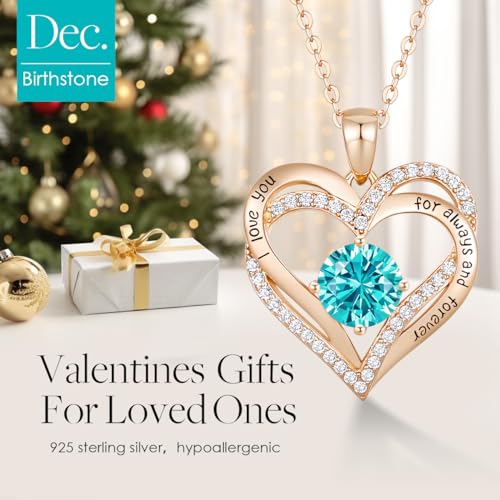 CDE Forever Love Heart Necklaces for Women, Wedding Anniversary, Birthday Gift for Wife, S925 Silver Jewelry with Birthstone Pendant, Ideal Valentine's Gifts for Her - Image 4