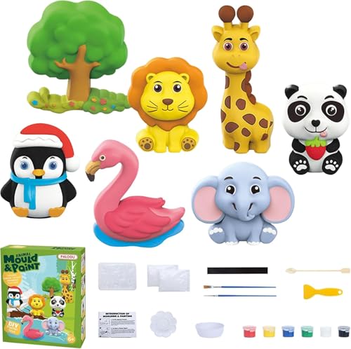 Image of SUPER TOY DIY Mould and Paint Craft kit, Paint Your Own Animal Painting Kit Plaster Figurine Set with Pigments, Palette & Mold Art & Craft Set - Educational Toys for 3-12+ Year Old Boy & Girl