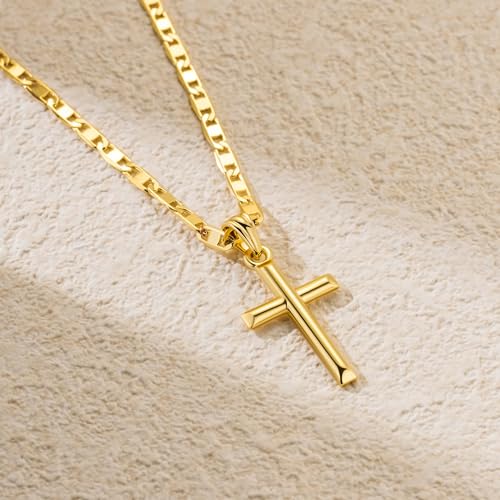 Cross Necklace for Women 14K Gold Cross Necklaces for Women Minimalist Gold Chain Necklaces for Womens Necklace Faith Pendant 26mm 6