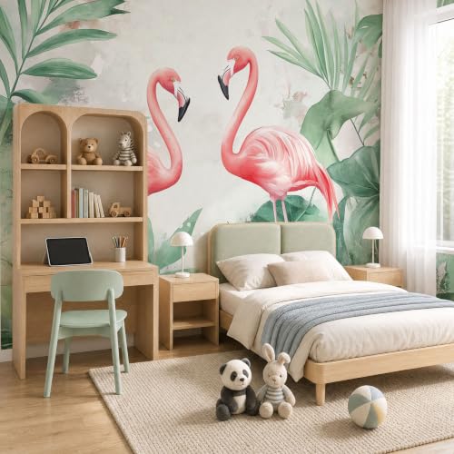 Papier peint panoramique plantes tropicales pour une ambiance douce et romantique