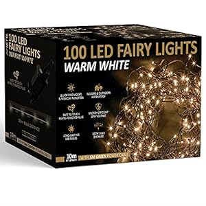 NETTA Christmas Tree Fairy Lights – 100 LED Warm White with 8 Different Modes; for Outdoor/Indoor Use, Xmas Party…