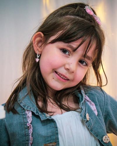 16 Pairs Hypoallergenic Silver Small Hoop Dangle Earrings Set for Girls Women Cute Heart Cat Butterfly Pearl Bow Huggie Hoop Dangle Earrings for Little Girls Kids Jewelry Gift2