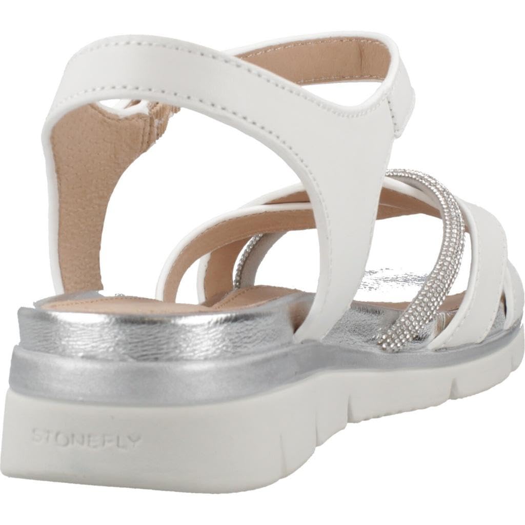 Stonefly 222363 ELODY 25 White Bianco Sandali Donna Pelle Strass 38