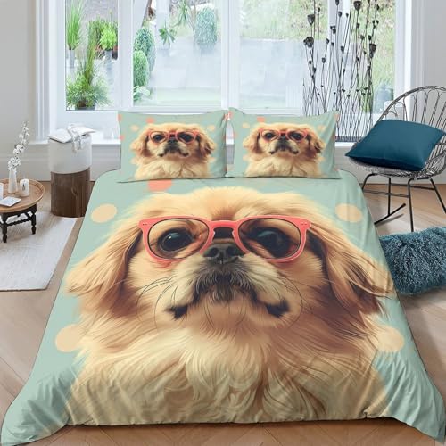 Housse de couette chien imprimé 3D grand lit King taie oreiller sans plis - 2