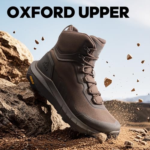 NORTIV 8 Men's Tactical Hiking Boot Lightweight Cushion Sole Boots for Work All Day Side Zipper Motorcycle Combat Military Boot Arch Support 8 Inches Terrascope,Size 9.5,Dark Brown,NMUMMT2503