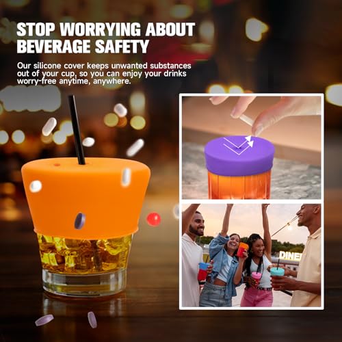 Funda para bebidas de silicona: protector de vasos reutilizable para bares y discotecas 5