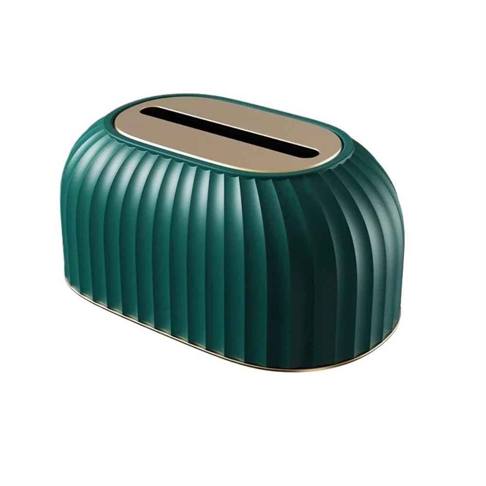 Aimanqi Green Striped Tissue Box Holder Toilet Paper Box Table Napkin Holder Car Tissue Paper Dispenser Home Decoration(Green)