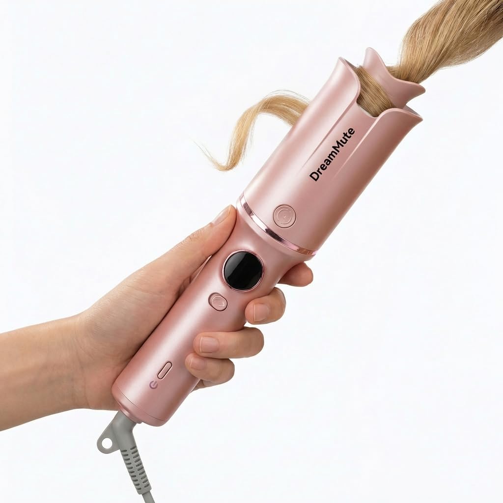 Automatic Curling Iron, Rotating Curling Iron - Effortless Soft Waves & Bouncy Curls, Ceramic Curling Wand for Long Hair, Auto Hair Curler, Auto Power-Off, Tangle-Free Swivel Cord