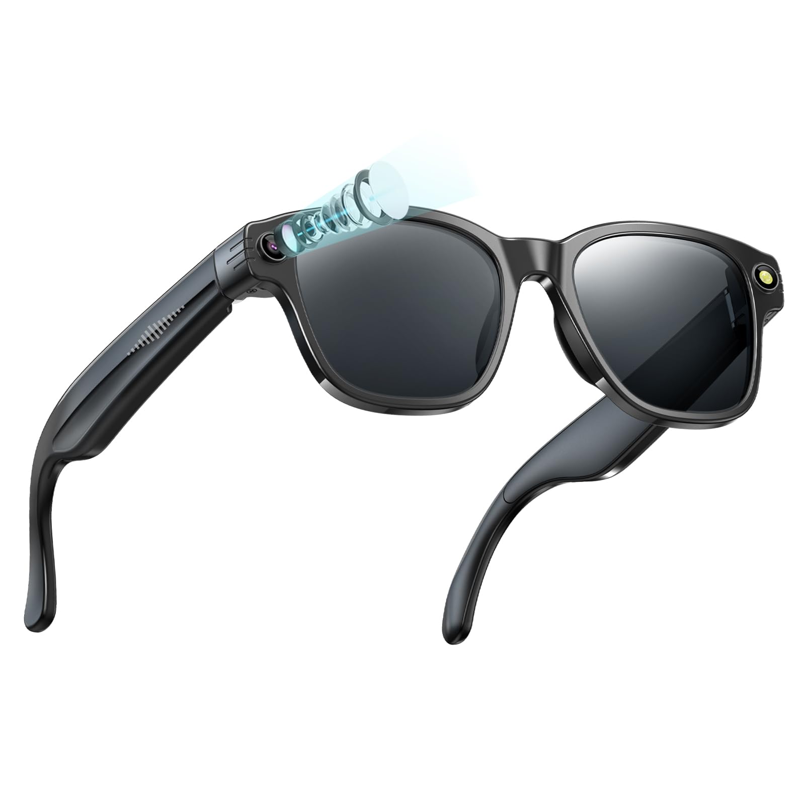 ai smart glasses with camera hd 8mp 1200p video recording translation polarized sunglasses with earbuds music control open ear speaker reading photography glasses for driving hiking meeting travel