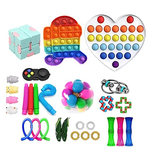 Sensorisk Fidget Toy Toy Set Sensorisk sittande och stående leksaksuppsättning Stressavlastning och ångestfidget Leksakspaket Sensorisk terapiverktygspaket för barn och vuxna (29pcs-b)