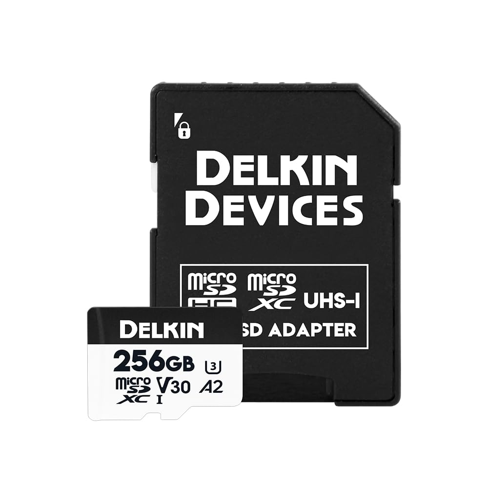 Delkin Devices Scheda di memoria Hyperspeed microSDXC da 256 GB, UHS-I V30 A2