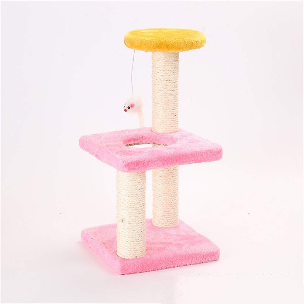 el Gato Y el Gato en el Tercer Piso Del Apartamento Del Gatoarran Al Gato Y el Gato Mascota Sube a la Torre Del Gato. el Gato Sube a la Torre Del Gato./Pink/19.5 * 19.5 * 40Cm