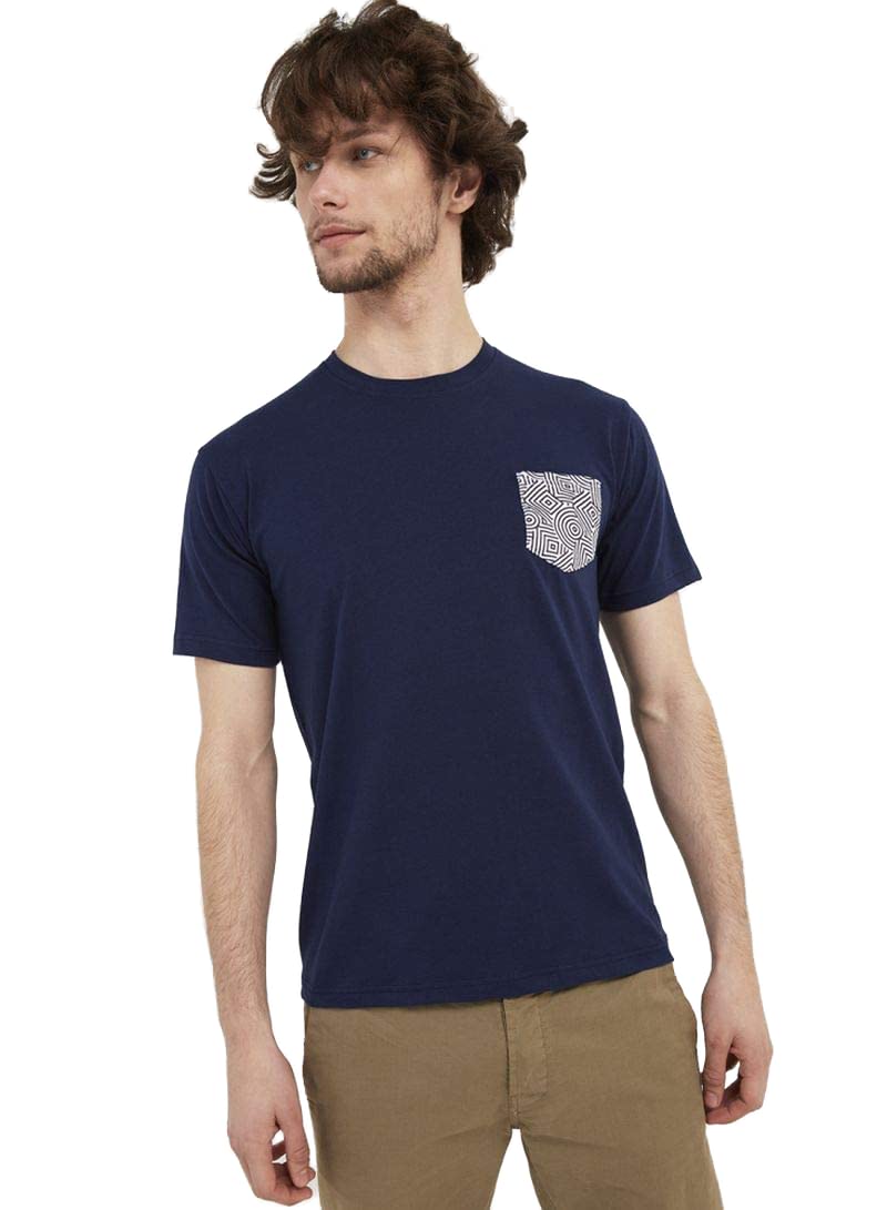 Short Sleeve Maze Pocket T-Shirt Navy