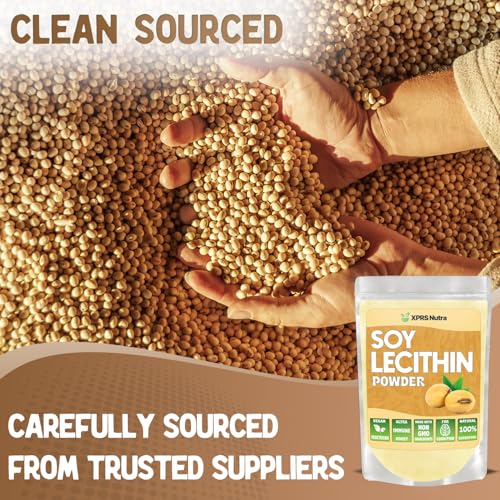 Image of XPRS Nutra Soy Lecithin Powder Food Grade Fat Emulsifier - Suitable for Cooking, Baking and More - Vegan Friendly Soy Lecithin Powder Cooking Aid (8 Ounce)
