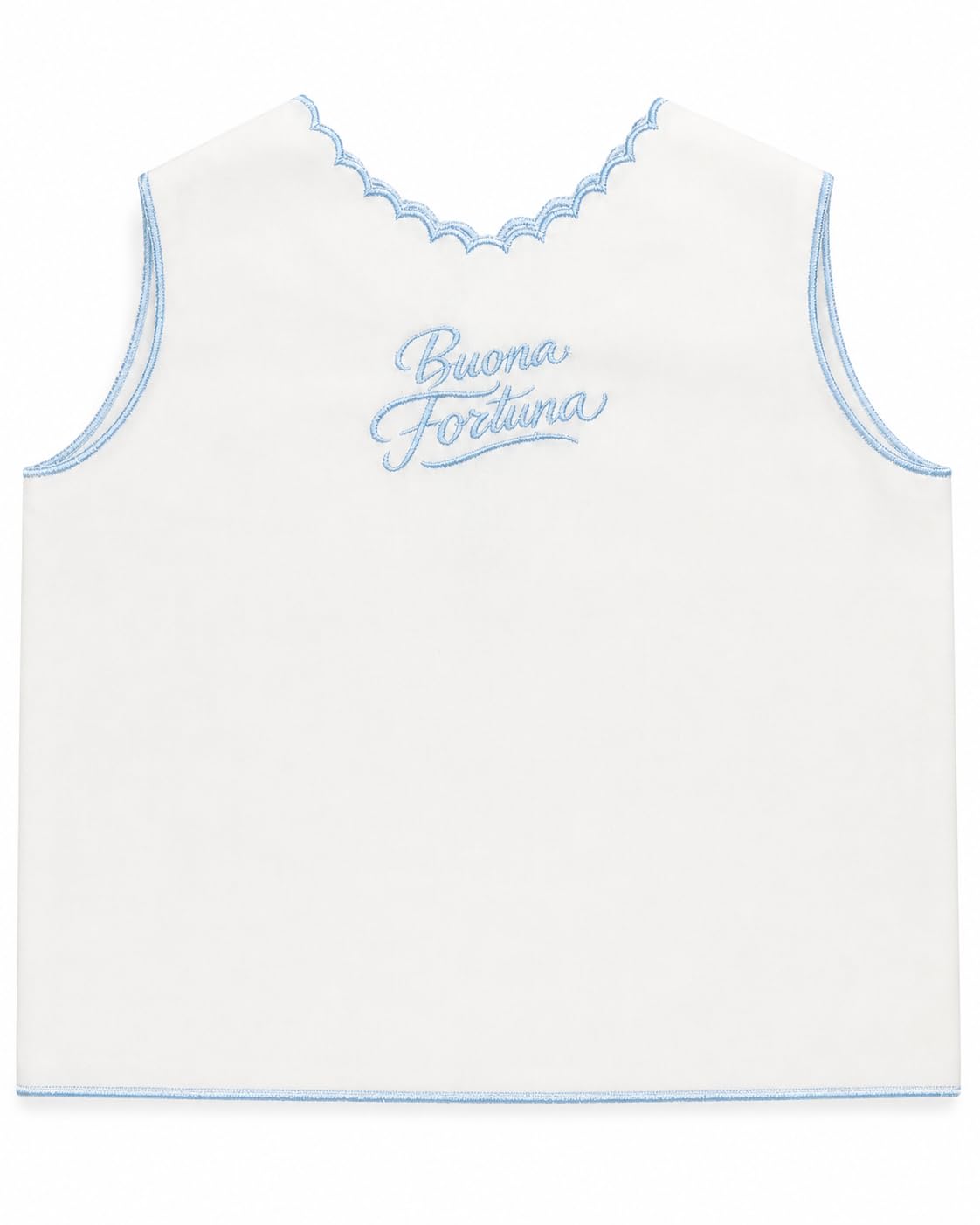 Kit Buona Fortuna Neonato Made in Italy 2 Pezzi, Camicina della Fortuna e Bavaglino 100% Cotone Percalle, Ricamo Elegante, Idea Regalo Corredino Nascita Se Camicino e Bavetta