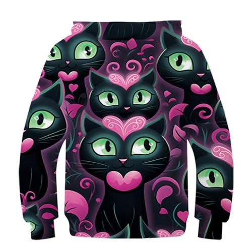 Sweat à capuche chat confortable pour ado pull chaud manches longues - 2