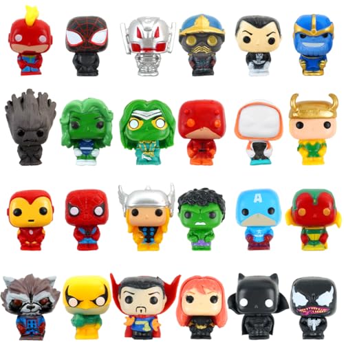 Mini Figuren Set 24PCS, Tortendeko für Hero Geburtstag Dekoration, Hero Mini Kuchen Topper Kinder Geburtstag Party, Action Figuren Klein Cake Topper für Dekorationsornamente