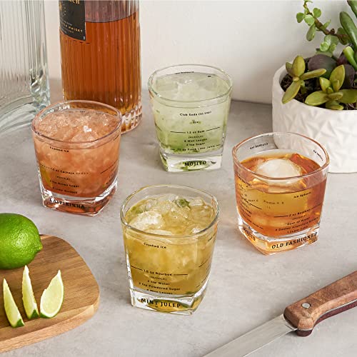 True Cocktail Rocks Glasses with Recipes for Old Fashioned, Mojito, Mint Julep & Caipirinha, Old Fashioned Glasses, Bar Glassware, 8.5 oz, Set of 4 by TRUE - Image 4