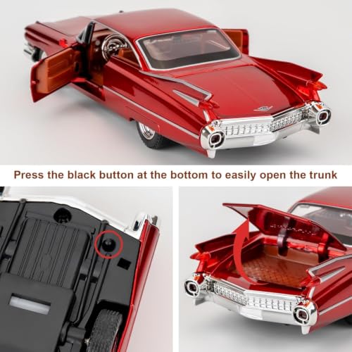 Image of Sky Tech Cadillac Eldorado Vintage Car 1:32 Scale Model Exclusive Alloy Metal car Pull Back Die-cast Metal Toy with Openable Doors Light Music Best Gifts Toys Kids【Colors as Per Stock】