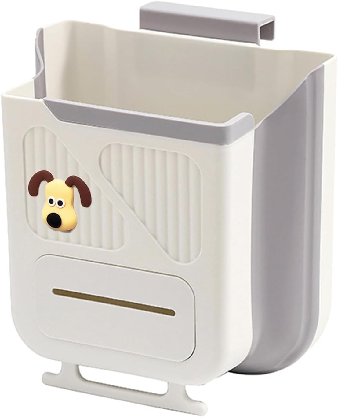 Trash Can with Lid Foldable Hanging Rubbish Bin with Lid Foldable Rubbish Kitchen Waste Bin Hanging Bar for Kitchen, Camping, Car, Bathroom, Office, Bedroom