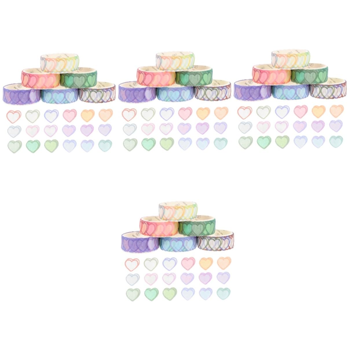 24 rouleaux washi forme de cœur parfaits pour décorer vos cadeaux et lettres