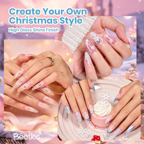 Image of Beetles Christmas Gel Nail Polish Set, Red Green Blue Cat Eye Gel Polish