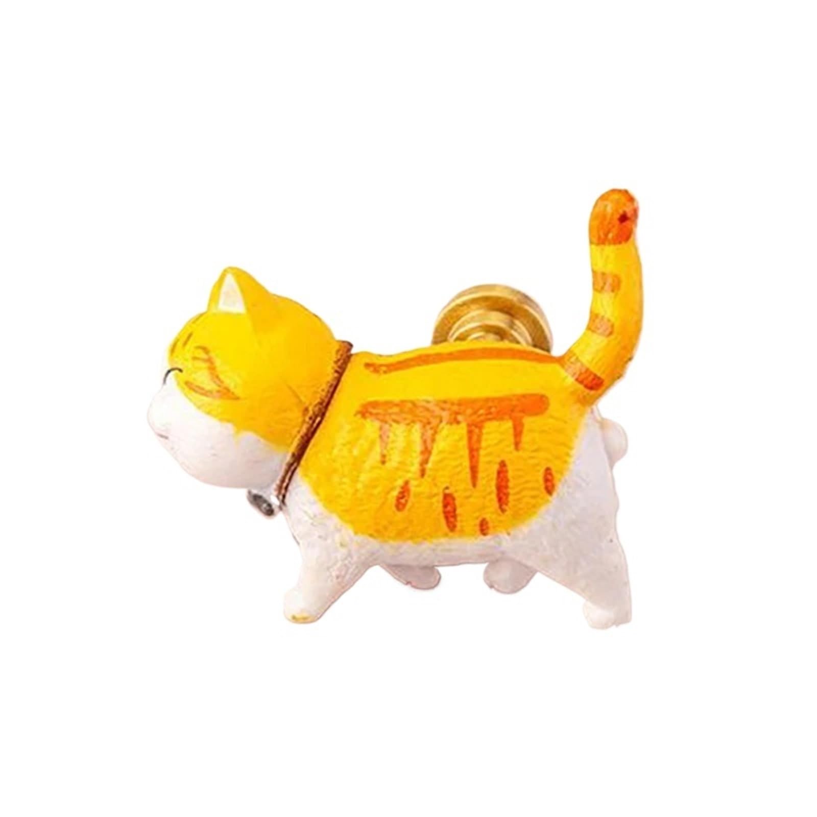WLIHDB 5Pairs Cat Drawer Knob Cabinet Pull Handle Creative Cartoon Animal Ceramic for Chest of Drawer(Color3)