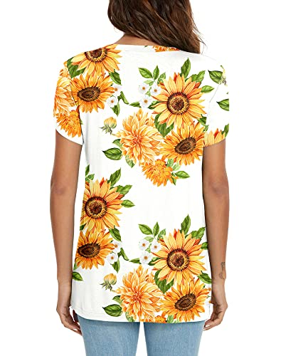 KUOTAI Womens Tops Summer Casual T Shirts V Neck Petal Sleeve Blouses Shirts4