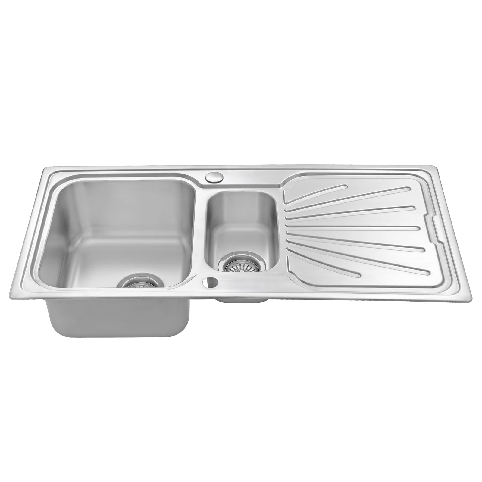 JASSFERRY Évier de cuisine Cuve 1,5 l, Acier Inoxydable, Égouttoir réversible, avec crépine