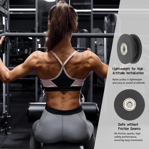 Leapiture 10-teilige Fitness-Riemenscheibe, Nylon-Fitnesslager-Riemenscheibe, Krafttrainingsrad Für Krafttraining, Fitnessgeräte-Riemenscheibe Für Fitnessstudio (50 Mm)