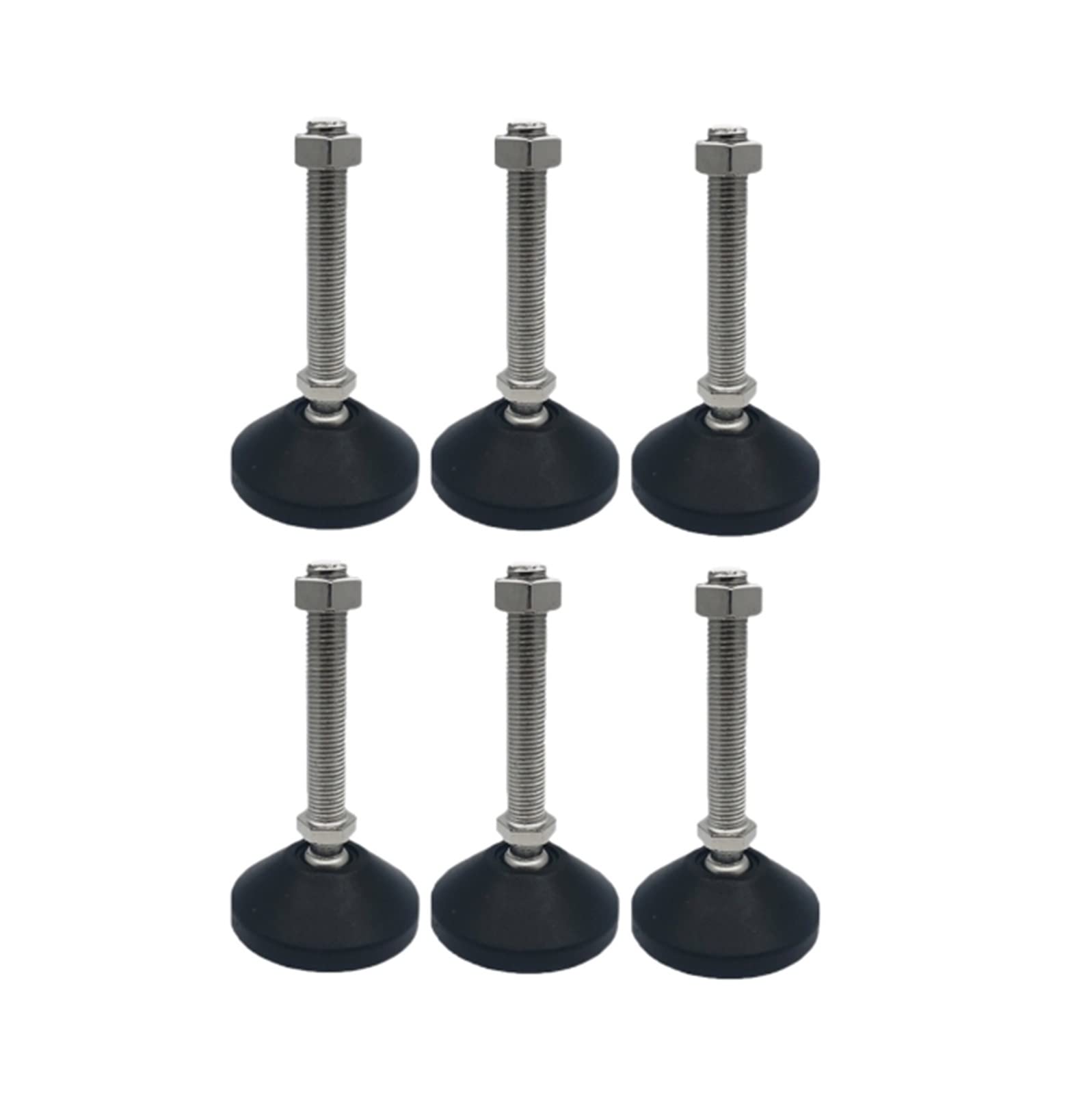 6 Piedini di livellamento Regolabili, Piedini di livellamento for mobili in Acciaio al Carbonio, livellatrice a Vite con Base in Nylon, Filettatura for Piedini di livellamento for macchinari e