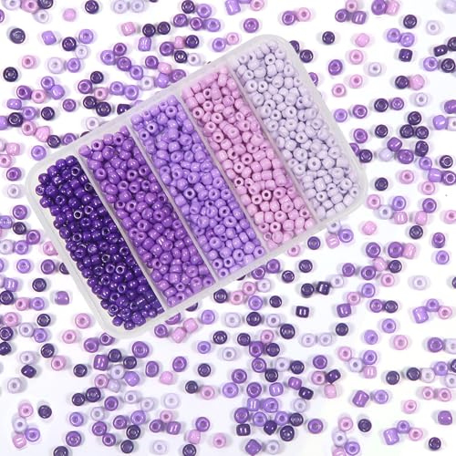 TOAOB 1500pcs 3mm Purple Opaque Seed Beads Glass Round Small Spacer Beads