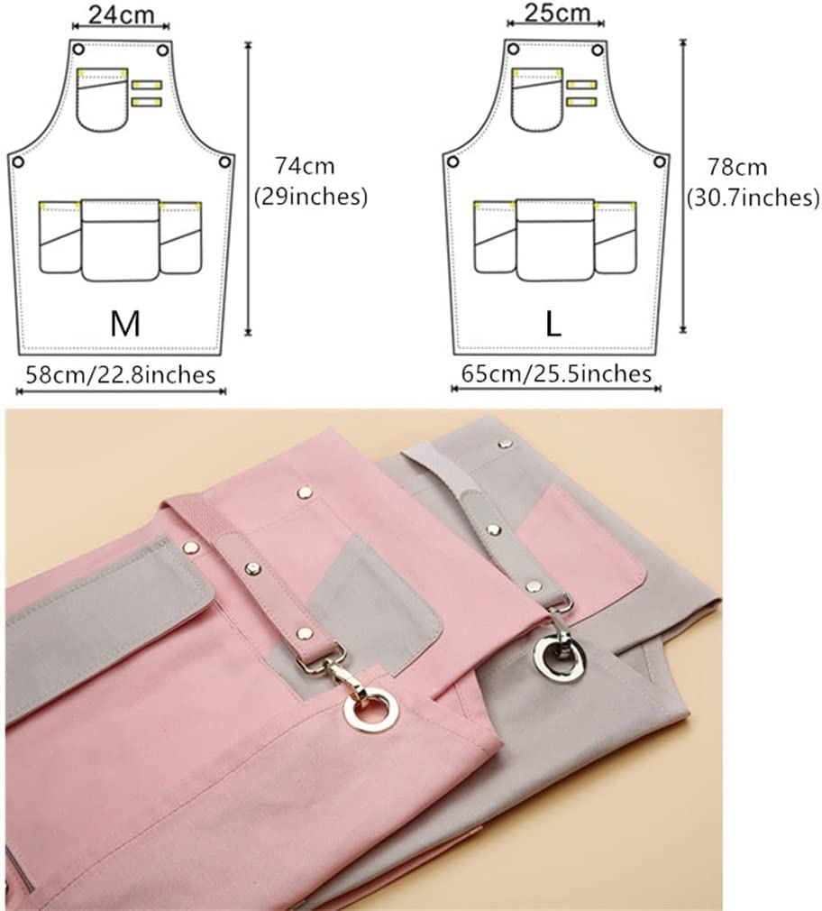 Latzschürze Grau Rosa Lange Baumwollschürze Kellner Barista Barkeeper Bäcker Bistro Gebäck Catering Uniform Florist Maler (Color : Yellow, Size : 78x65cm) (Color : Giallo, Size : 78x65cm)